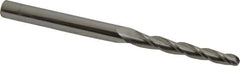 Accupro - 1° Taper Angle per Side, 1/8" Small End Diam, 1" LOC, Solid Carbide 3 Flute Tapered Ball End Mill - 2-1/2" OAL, 3/16" Shank Diam - All Tool & Supply