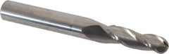 Accupro - 1° Taper Angle per Side, 1/4" Small End Diam, 3/4" LOC, Solid Carbide 3 Flute Tapered Ball End Mill - 2-1/2" OAL, 5/16" Shank Diam - All Tool & Supply