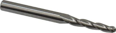 Accupro - 1.5° Taper Angle per Side, 1/8" Small End Diam, 3/4" LOC, Solid Carbide 3 Flute Tapered Ball End Mill - 2" OAL, 3/16" Shank Diam - All Tool & Supply