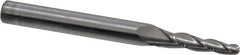 Accupro - 3° Taper Angle per Side, 1/8" Small End Diam, 3/4" LOC, Solid Carbide 3 Flute Tapered Ball End Mill - 2-1/2" OAL, 1/4" Shank Diam - All Tool & Supply