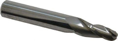 Accupro - 5° Taper Angle per Side, 1/4" Small End Diam, 3/4" LOC, Solid Carbide 3 Flute Tapered Ball End Mill - 2-1/2" OAL, 3/8" Shank Diam - All Tool & Supply