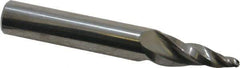 Accupro - 10° Taper Angle per Side, 1/8" Small End Diam, 3/4" LOC, Solid Carbide 3 Flute Tapered Ball End Mill - 2-3/4" OAL, 7/16" Shank Diam - All Tool & Supply