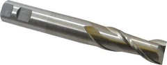 Interstate - 1", 2-1/2" LOC, 1" Shank Diam, 7-1/4" OAL, 2 Flute, High Speed Steel Square End Mill - Single End, Uncoated, Spiral Flute, 30° Helix, Centercutting, Right Hand Cut, Right Hand Flute - All Tool & Supply