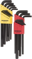 Bondhus - 22 Piece L-Key Hex Key Set - Hex Range 0.05 to 3/8" - All Tool & Supply