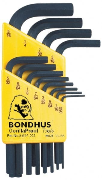 Bondhus - 12 Piece L-Key Hex Key Set - All Tool & Supply