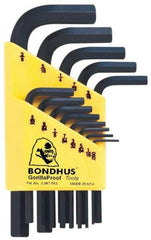 Bondhus - 13 Piece L-Key Hex Key Set - Hex Range 0.05 to 3/8" - All Tool & Supply