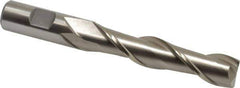 Interstate - 3/4", 3-1/2" LOC, 3/4" Shank Diam, 5-3/4" OAL, 2 Flute, High Speed Steel Square End Mill - Single End, Uncoated, Spiral Flute, 30° Helix, Centercutting, Right Hand Cut, Right Hand Flute - All Tool & Supply