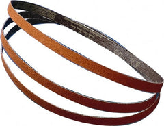 Abrasive Belt: 1/2″ Width, 160 Grit, Aluminum Oxide Coated, X Weighted, Dry, Series CF01A