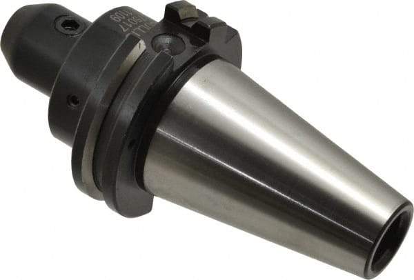 Collis Tool - CAT40 Taper Shank 10mm Hole End Mill Holder/Adapter - 1" Nose Diam, 2-1/2" Projection, Through-Spindle & DIN Flange Coolant - Exact Industrial Supply