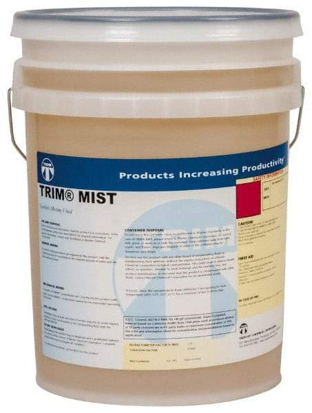 Master Fluid Solutions - Trim Mist, 5 Gal Pail Cutting & Grinding Fluid - Synthetic, For Milling - All Tool & Supply