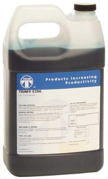 Master Fluid Solutions - Trim E206, 1 Gal Bottle Cutting & Grinding Fluid - Water Soluble, For Gear Hobbing, Heavy-Duty Broaching, High Speed Turning - All Tool & Supply