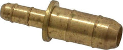 Parker - 3/32 x 11/64" Tube ID, Metal Barbed Union Tube Reducer - Brass, 1/4 x 5/32" Tube OD - All Tool & Supply