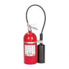 Kidde - 10 Lb, 10-B:C Rated, Carbon Dioxide Fire Extinguisher - 6.87" Diam x 19.37" High, 850 psi, 8' Discharge in 10 sec, Rechargeable, Aluminum Cylinder - All Tool & Supply