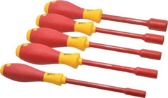 Wiha - 5 Piece 7/32 to 1/2" Insulated Nutdriver Set - Solid Shaft - All Tool & Supply