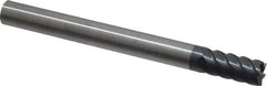 SGS - 3/8", 13/16" LOC, 3/8" Shank Diam, 4" OAL, 6 Flute, Solid Carbide Square End Mill - Single End, AlTiN Finish, Spiral Flute, 45° Helix, Centercutting, Right Hand Cut, Right Hand Flute, Series 57 - All Tool & Supply