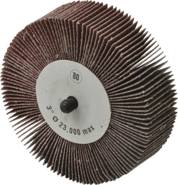 CGW Abrasives - 3" Diam x 1" Face Width, Medium Aluminum Oxide Coated Mounted Flap Wheel - All Tool & Supply