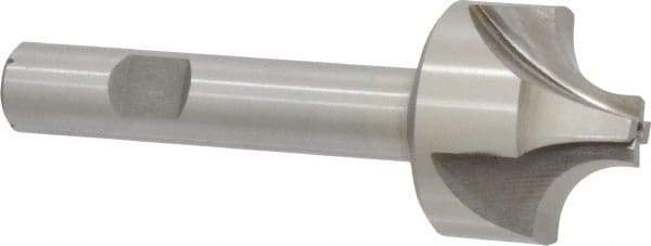 Interstate - 3/8" Radius, 1-1/4" Mill Diam, 4 Flute High Speed Steel Corner Rounding End Mill - Single End, Uncoated, 3-1/2" OAL, 1/2" Shank Diam - All Tool & Supply