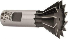 Interstate - 1-7/8" Diam x 13/16" Width of Cut, 60° Included Angle, High Speed Steel Dovetail Cutter - 7/8" Shank Diam, 3-1/4" Overall Length, Uncoated - All Tool & Supply