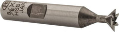 Interstate - 3/8" Diam x 3/16" Width of Cut, 45° Included Angle, Cobalt Dovetail Cutter - 3/8" Shank Diam, 1-15/16" Shank Length, 2-1/8" Overall Length - All Tool & Supply