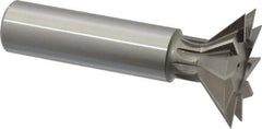 Interstate - 1-3/8" Diam x 9/16" Width of Cut, 45° Included Angle, Cobalt Dovetail Cutter - 5/8" Shank Diam, 2-5/16" Shank Length, 2-7/8" Overall Length - All Tool & Supply