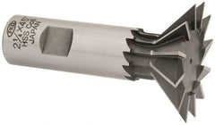 Interstate - 2-1/4" Diam x 1-1/16" Width of Cut, 45° Included Angle, Cobalt Dovetail Cutter - 1" Shank Diam, 2-11/16" Shank Length, 3-3/4" Overall Length - All Tool & Supply