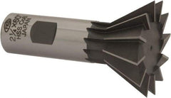 Interstate - 2-1/4" Diam x 1-1/16" Width of Cut, 60° Included Angle, Cobalt Dovetail Cutter - 1" Shank Diam, 3-1/4" Overall Length, Uncoated - All Tool & Supply