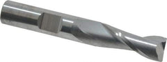 SGS - 3/8", 2 Flute, Single End, Solid Carbide, 0.02" Corner Radius End Mill - 2-1/2" OAL, 30° Helix, Right Hand Flute, 1" LOC, Right Hand Cut - All Tool & Supply