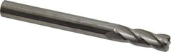 SGS - 1/4", 4 Flute, Single End, Solid Carbide, 0.045" Corner Radius End Mill - 2-1/2" OAL, 30° Helix, Right Hand Flute, 3/4" LOC, Right Hand Cut - All Tool & Supply