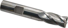 SGS - 1/2", 4 Flute, Single End, Solid Carbide, 0.045" Corner Radius End Mill - 3" OAL, 30° Helix, Right Hand Flute, 1" LOC, Right Hand Cut - All Tool & Supply