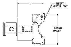 Parlec - 29.97mm Body Diam, Manual Twin Cutter Boring Head - 32.26mm to 49.53mm Bore Diam - Exact Industrial Supply