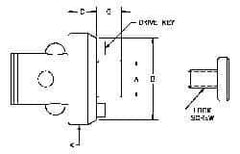 Parlec - PC6 Modular Connection 1" Pilot Diam Shell Mill Holder - 0.78" Flange to Nose End Projection, 2.52" Nose Diam - Exact Industrial Supply