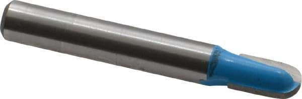 ROMAN CARBIDE - 1/4" Cut Diam, 3/8" Length of Cut, 2 Flute, Core Box, Edge Profile Router Bit - Carbide-Tipped, 1/4" Shank Diam, 1-1/4" Shank Length, 1-3/4" OAL, Uncoated - All Tool & Supply