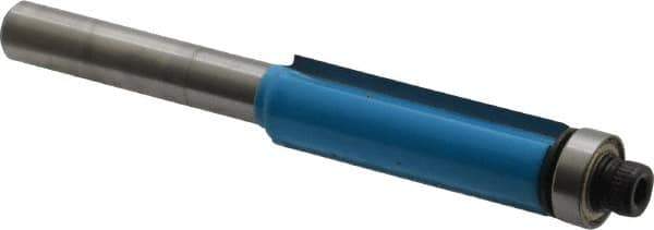 ROMAN CARBIDE - 3/8" Cut Diam, 1-3/16" Length of Cut, 2 Flute, Flush Trim, Edge Profile Router Bit - Carbide-Tipped, 1/4" Shank Diam, 1-1/4" Shank Length, 2-3/4" OAL, Uncoated, Piloted - All Tool & Supply