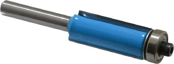 ROMAN CARBIDE - 1/2" Cut Diam, 1-3/16" Length of Cut, 2 Flute, Flush Trim, Edge Profile Router Bit - Carbide-Tipped, 1/4" Shank Diam, 1-1/4" Shank Length, 2-3/4" OAL, Uncoated, Piloted - All Tool & Supply