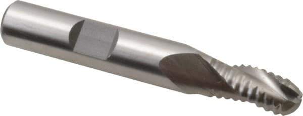 Interstate - 5/16" Diam, Coarse Pitch, 3/4" LOC, 3 Flute Cobalt Roughing Ball End Mill - Uncoated, 2-1/2" OAL, 3/8" Shank Diam, Single End - All Tool & Supply