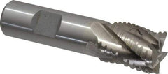 Interstate - 7/8" Diam, 1-1/8" LOC, 5 Flute Cobalt Roughing & Finishing Square End Mill - Uncoated, 3-3/8" OAL, 3/4" Shank Diam, Weldon Shank, 30° Helix, Non-Centercutting - All Tool & Supply