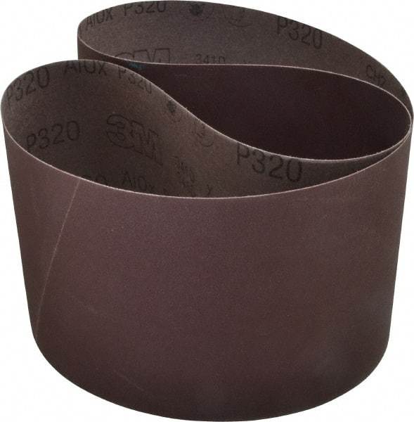 3M - 6" Wide x 48" OAL, 320 Grit, Aluminum Oxide Abrasive Belt - Aluminum Oxide, Extra Fine, Coated, X Weighted Cloth Backing, Series 341D - All Tool & Supply