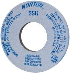 Norton - 12" Diam x 5" Hole x 1" Thick, J Hardness, 46 Grit Surface Grinding Wheel - Ceramic, Type 1, Coarse Grade, 2,070 Max RPM, Vitrified Bond, No Recess - All Tool & Supply