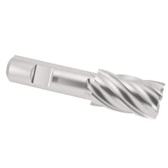 Interstate - 1-1/16", 1-5/8" LOC, 3/4" Shank Diam, 3-7/8" OAL, 6 Flute, Cobalt Square End Mill - Single End, Uncoated, Spiral Flute, 30° Helix, Centercutting, Right Hand Cut, Right Hand Flute - All Tool & Supply