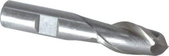 Interstate - 9/16" Diam, 1" LOC, 2 Flute Cobalt Ball End Mill - Uncoated, Single End, 3" OAL, 1/2" Shank Diam, Spiral Flute - All Tool & Supply