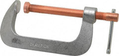 Made in USA - Light-Duty 5" Max Opening, 2-1/2" Throat Depth, Aluminum Alloy Standard C-Clamp - 1,850 Lb Capacity, 0" Min Opening, Standard Throat Depth - All Tool & Supply