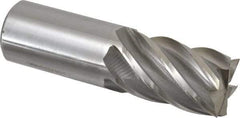 Interstate - 1-1/4", 2" LOC, 1-1/4" Shank Diam, 4-1/2" OAL, 6 Flute, High Speed Steel Square End Mill - Single End, Uncoated, Spiral Flute, 30° Helix, Centercutting, Right Hand Cut, Right Hand Flute - All Tool & Supply