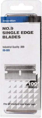 PHC - 100 Piece Steel Single Edge Blade - 1-1/2" OAL, 0.009" Blade Thickness - All Tool & Supply