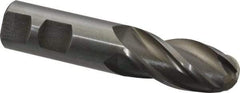 Interstate - 7/8" Diam, 1-7/8" LOC, 4 Flute High Speed Steel Ball End Mill - Uncoated, Single End, 4-1/8" OAL, 7/8" Shank Diam, Spiral Flute - All Tool & Supply