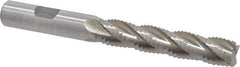 Interstate - 1/2" Diam, Coarse Pitch, 2-1/2" LOC, 4 Flute Cobalt Roughing Square End Mill - Uncoated, 4-1/2" OAL, 1/2" Shank Diam, Single End, Centercutting - All Tool & Supply