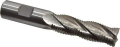 Interstate - 3/4" Diam, Coarse Pitch, 2-1/2" LOC, 4 Flute Cobalt Roughing Square End Mill - Uncoated, 4-5/8" OAL, 3/4" Shank Diam, Single End, Centercutting - All Tool & Supply