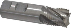 Interstate - 1" Diam, Coarse Pitch, 1-1/8" LOC, 5 Flute Cobalt Roughing Square End Mill - Uncoated, 3-5/8" OAL, 1" Shank Diam, Single End, Centercutting - All Tool & Supply