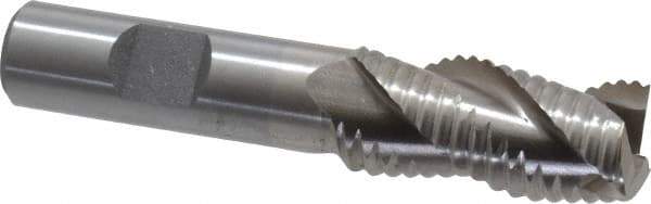 Interstate - 3/4" Diam, Coarse Pitch, 1-5/8" LOC, 3 Flute Cobalt Roughing Square End Mill - Uncoated, 3-3/4" OAL, 5/8" Shank Diam, Single End, Centercutting - All Tool & Supply