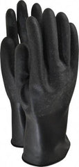 North - Size L (9), 11" Long, 16 mil Thick, Butyl Chemical Resistant Gloves - Textured Finish, Rolled Cuff, Black - All Tool & Supply