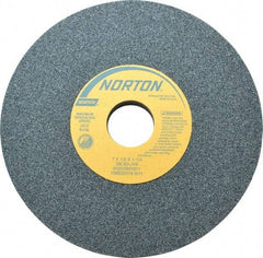 Norton - 7" Diam x 1-1/4" Hole x 1/2" Thick, J Hardness, 60 Grit Surface Grinding Wheel - Silicon Carbide, Type 1, Medium Grade, 3,600 Max RPM, Vitrified Bond, No Recess - All Tool & Supply